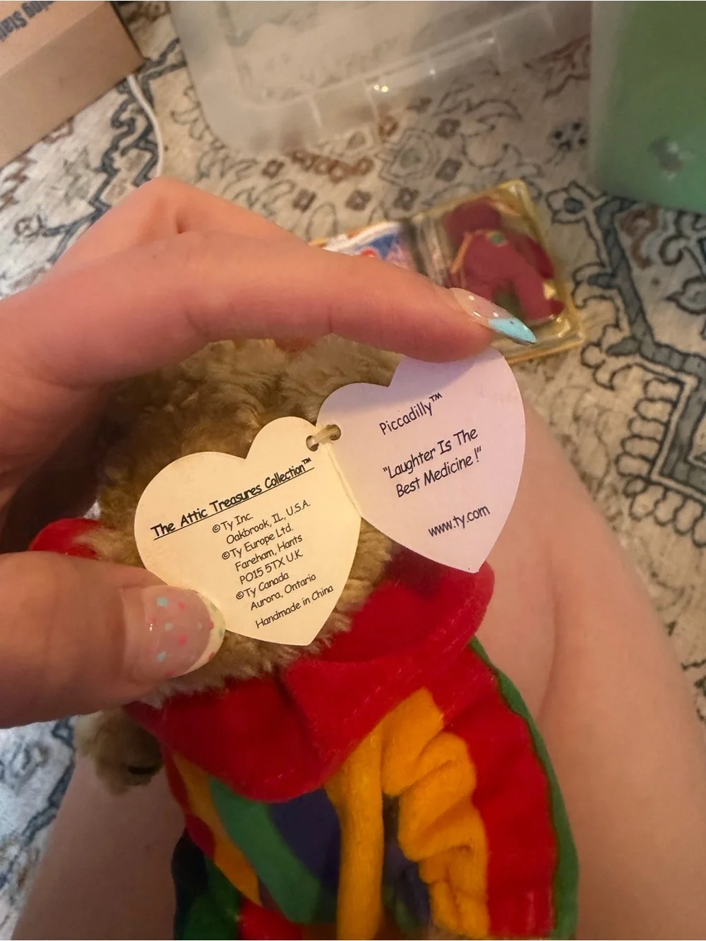 Rare Piccadilly Ty Beanie Baby 1993 Hang Tag/Tush Tag Errors PVC